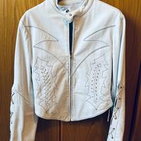 Giacca bianca in vera pelle