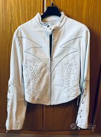 Giacca bianca in vera pelle