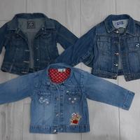 Set di 3 giubbotti jeans da bambina Tg 12/18 mesi