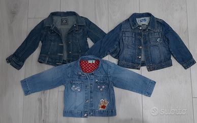 Set di 3 giubbotti jeans da bambina Tg 12/18 mesi