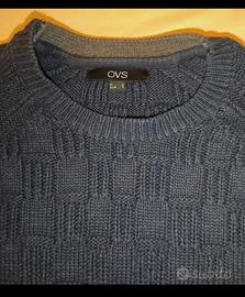 Maglione blue navy con decorazione a quadri by OVS