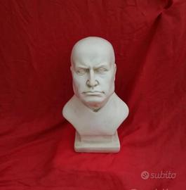 BUSTO di Benito Mussolini in gesso alabastro