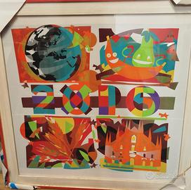 Ugo Nespolo arazzo opera unica 