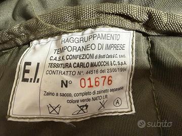 Zaino militare originale esercito anni 90