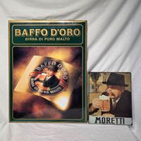 2 Insegne pubblicitarie della Moretti  Baffo d'Oro