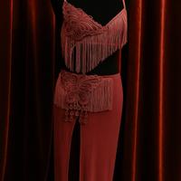 Set danza del ventre viola con farfalla