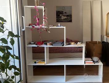 Libreria/divisorio bianco moderno a giorno