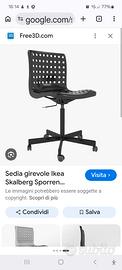 Sedia girevole da studio IKEA nera