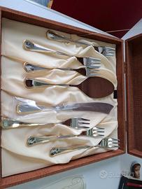 Servizio posate da dolce acciaio laminato in oro