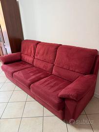 Divano 3 posti rosso bordeaux