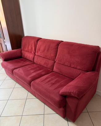 Divano 3 posti rosso bordeaux