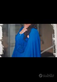 Abito per cerimonia  lungo blu  con spacco