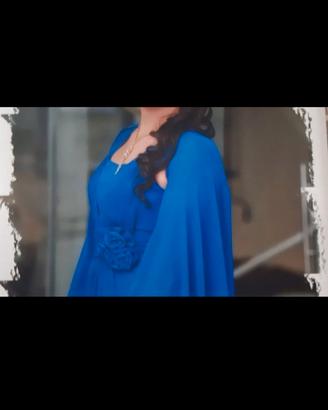 Abito per cerimonia  lungo blu  con spacco