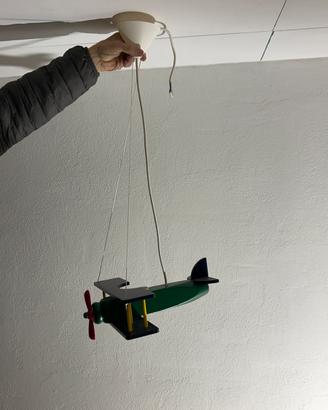 Lampadario aeroplanino bimbi in legno