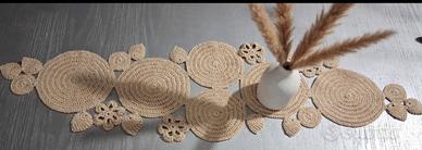 Runner Centrotavola Uncinetto beige ecru in cotone