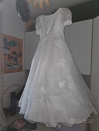 Abito bambina comunione 140 cm ricamato spalline