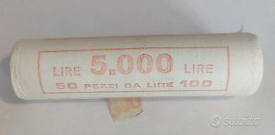 Rotolino 100 lire 1989 Italia 50 pezzi rotolo