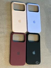 Cover silicone iphone 17pro  a p p l e nero rosa