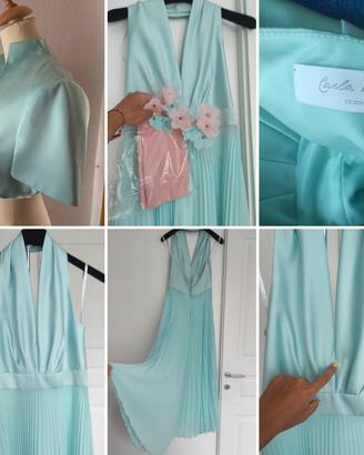 abito cerimonia + bolero Tiffany + stola +spilla