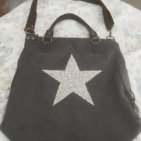grande borsa donna stella tela cotone