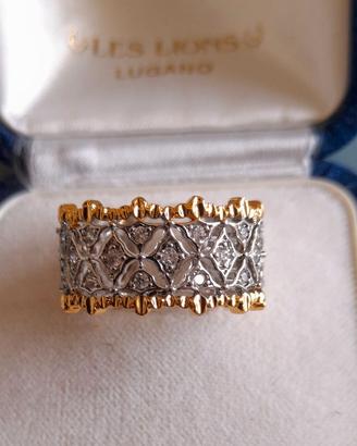 Anello eternity oro argento zirconi rombi