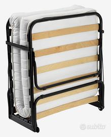 Letto pieghevole 80x193 cm bianco/nero