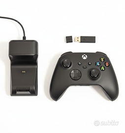 Controller Xbox con ricevitore pc e caricabatterie