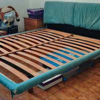 Struttura letto king size Pirelli + materasso 