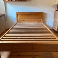 Letto a una piazza e mezza artigianale in pino
