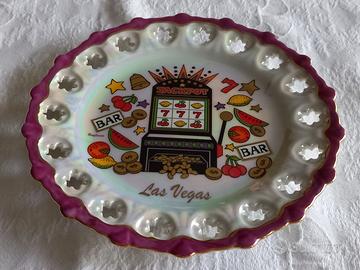 PIATTO SOUVENIR IN CERAMICA "LAS VEGAS" VINTAGE