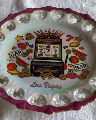 PIATTO SOUVENIR IN CERAMICA "LAS VEGAS" VINTAGE