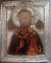Antica Icona Russa "San Nicola di Myra" Ikon, icon