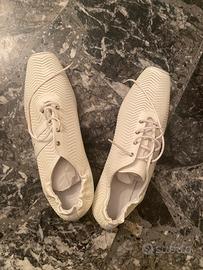 Scarpe HOGAN pelle traforata bianca effetto vernic