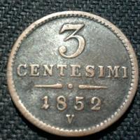 3 CENTESIMI 1852 IMPERO AUSTRIACO