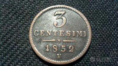 3 CENTESIMI 1852 IMPERO AUSTRIACO