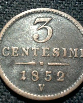 3 CENTESIMI 1852 IMPERO AUSTRIACO