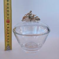 Vaso in cristallo con decoro foglia argentata Ardé