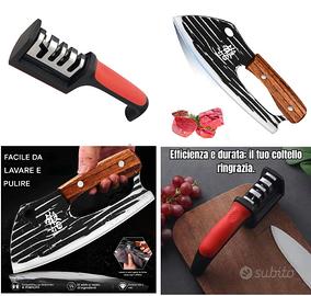 Coltello Da Cucina + Affilacoltelli a 4 Sezioni