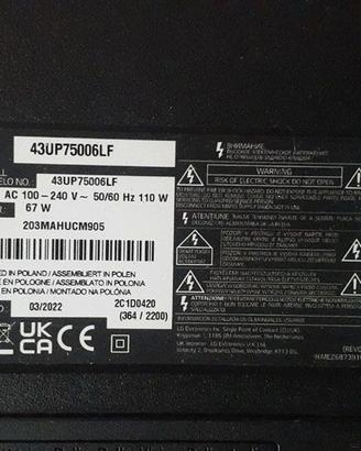 Schede TV LG 43UP75006LF