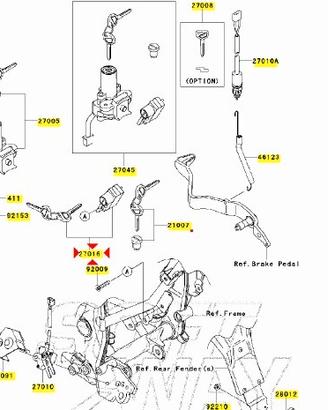 Serratura casco Kawasaki KLR650 270165207