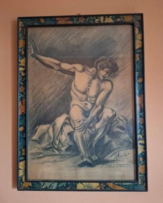 DISEGNO A CARBONCINO DI DORINI CON FIRMA AUTENTICA