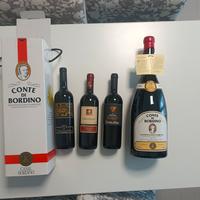4 Bottiglie Vini Rossi Vintag 2003-2009 con Magnum