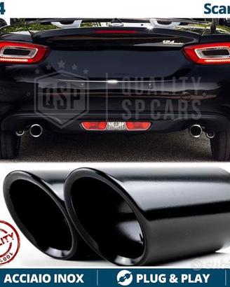 2 TERMINALI di Scarico NERI per FIAT 124 SPIDER