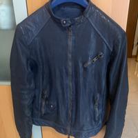 Giubbotto in vera pelle Blu tg. M nuovo