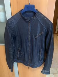 Giubbotto in vera pelle Blu tg. M nuovo