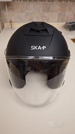 Casco jet SKA-P 1D Tour nero opaco, doppia visiera