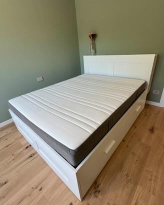 Letto contenitore IKEA + materasso e comodini