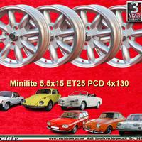 4 pz cerchi Porsche VW Minilite 5.5x15 ET25 4x130
