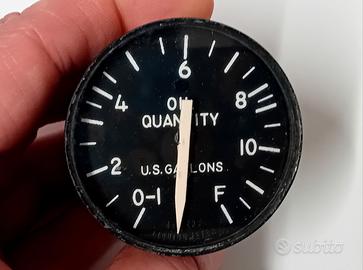 VECCHIO MANOMETRO INDICATORE LIVELLO GALLONI OLIO 