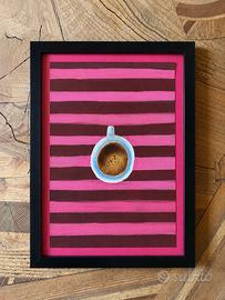 Quadretto caffè espresso dipinto a mano 23x32